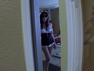 Masked,Teen,Blowjob,Brunette,POV